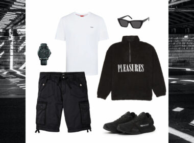 Schwarz & weißes Streetwear-Outfit von LEWK